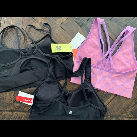 Lots of 3 new with tags womens sports bra razor back skinny strap size medium - Picture 2 of 2